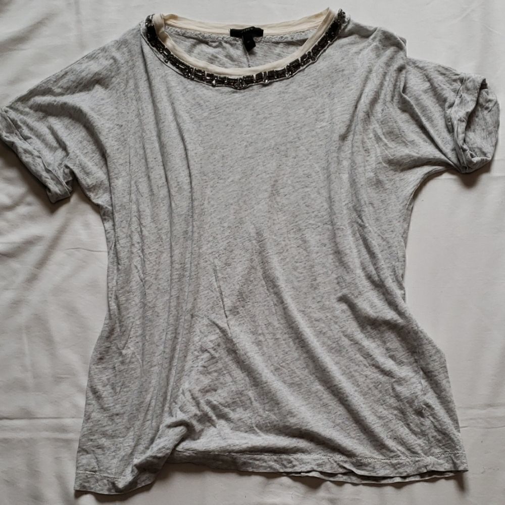 J. Crew embelished neckline tee